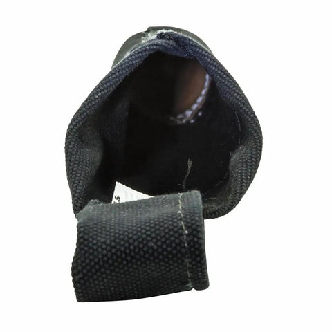 Interior view of Flame-Resistant Electrode Bag With Hard Leather Bottom And Belt Loop, Heavy-Duty No 4 Canvas, NFPA 701 Compliant