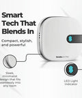 Smart Air Conditioner Controller With Built-In Air Quality Sensor, minimal design, LED light, shown at an angle.
