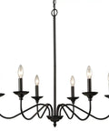 Dope Modern Farmhouse Black Chandeliers For Dining Room Wrought Iron Candle Chandelier With Chain 6 Light Fixture