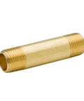 Brass pipe nipple, side view, 1/2 in NPT male x 1/2 in NPT male, 3 in long, pack of 2