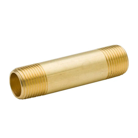 Brass Pipe Fitting Long Nipple One Half Inch NPT Male To One Half Inch NPT Male Two Inch Length Pack Of Two Built To Last Heavy Duty