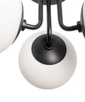 Soft Black Three Light Semi Flush Mount Ceiling Light With Frosted Glass Shade Vintage Close To Ceiling Modern Flush Mount Fixture detail