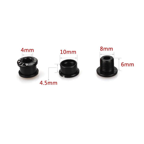 Lightweight CNC Machined 7075 Aluminum Single Chainring Bolts 5 Pack M8 For Road Mountain BMX MTB And Fixie Bikes Black Finish