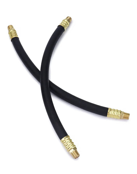 Heavy Duty Rubber Air Compressor Hose 3 8 Inch Core With Solid Brass Fittings, flexible and durable design for pneumatic tools.