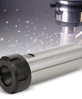 Premium C40ER32M100L Straight Shank Chuck Holder for CNC Milling with 0.01mm Ultra Precision and 40CR Steel Build, close-up view.