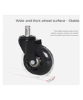 Close-up of Five Pack Transparent PU Office Chair Casters with Brakes, showcasing wide and stable wheel design for smooth rolling.