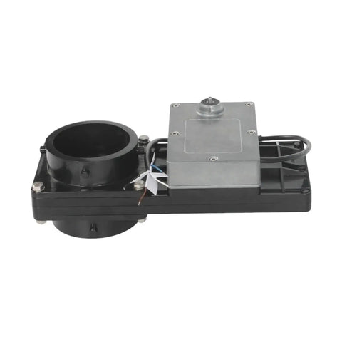 3 Inch RV Electric Sewage Drain Valve For Camper Caravan Outdoor Use With Quick Response Sealing Block Rainwater And Car Wash Water Heavy Duty Water Gate Valve Durable Easy Install Weather Resistant Design, black metal unit