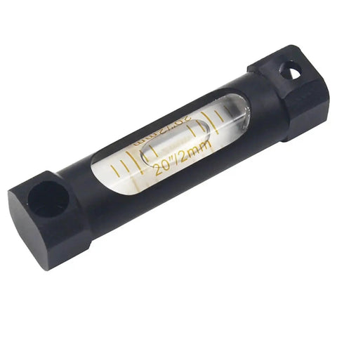 Black Double-sided Observation Metal Strip Spirit Level Bubble Accuracy 0.1mm Length 60mm in close-up view.