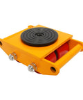 Rock Solid Workhorse 4 Piece Furniture Dolly Set, 3300 Lbs Capacity Industrial Machinery Skates with red wheels and black rubber cap.