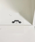100 Piece Invisible Connector Screws Zero Drama Hidden Furniture Fasteners for cabinet mounting and floating shelves, black steel installation detail.