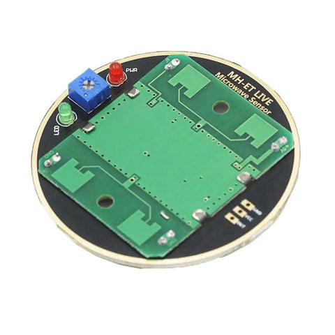 2 Pack Dope Microwave Motion Sensor Module For Auto Lighting And Security Detects Movement From 2 To 16 Meters 10.525 GHz High Sensitivity Low Power 5V 60mA Easy Install Durable PCB Sensor Kit, round PCB