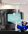 Electric Countertop Glassware Polisher Straight Up Makes Cleaning Your Favorite Tumblers A Total Game Changer showing removable microfiber brushes.