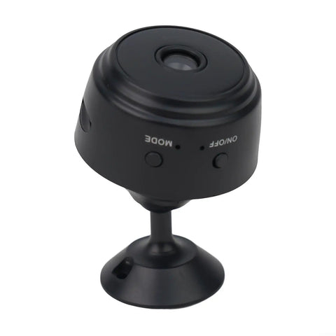 Dead Simple 1080P WiFi Wireless Security Camera With Night Vision And Smart Motion Alerts Featuring 120 Degree Wide Angle Lens, black compact design.