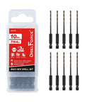 10 Pcs 7 64th Inch Impact Hex Drill Bit Set With Quick Change Driver HSS Black Gold Bits For Copper Aluminum Zinc Alloy Wood