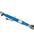 Beefed Up 3 Point Top Link Assembly Category 2 for Tractors and Backhoes, shown with blue tube and metal ends