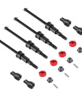 All Metal 45 Steel CVD Driveshaft Set Front And Rear For Arrma Grom Granite Typhon Mega 380 Brushed RC Models Upgrade Includes Wheel Stub Axles, black parts