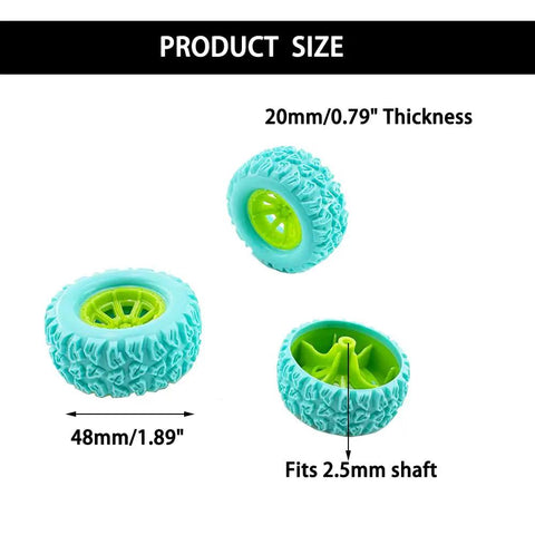 8 Pack RC Car Wheels Rubber Tires With Shafts 2.5mm Round Rod Axles For RC Cars Trucks Robots DIY Model Building Parts Style 2