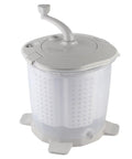 Hand Crank Washing Machine Delivers 1200 RPM Spin To Knock Moisture Fast Sturdy Stainless Tub, portable manual spinner with crank.