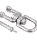 Built Like A Tank 304 Stainless Steel Swivel Shackle With Heavy Duty Snap Ring For Marine Gear And Industrial Rigging Rust Proof Direct Replacement Part For 6mm Rope with snap pin detail.