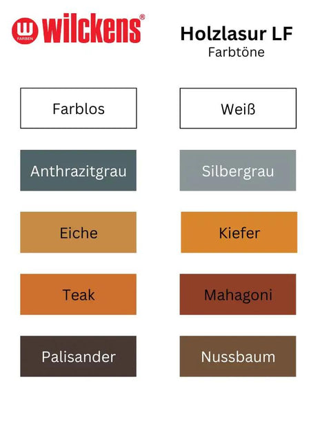 Color chart for Premium Solvent Free Wood Stain In Classic Rosewood for indoor and outdoor use, displaying various shades.