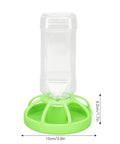 Slick Automatic Reptile Water Bowl And Tortoise Water Dish Featuring Rock Solid Plastic Build, green base with removable bottle, 10cm wide, 42cm tall.