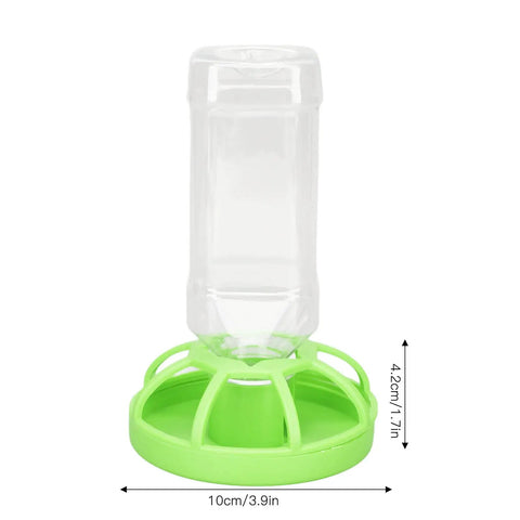 Slick Automatic Reptile Water Bowl And Tortoise Water Dish Featuring Rock Solid Plastic Build, green base with removable bottle, 10cm wide, 42cm tall.