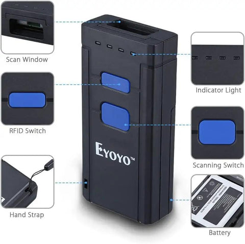 Grab And Go Portable Bluetooth Barcode Scanner With 3 In 1 Connection USB Wired 2.4G Wireless And Bluetooth for POS.