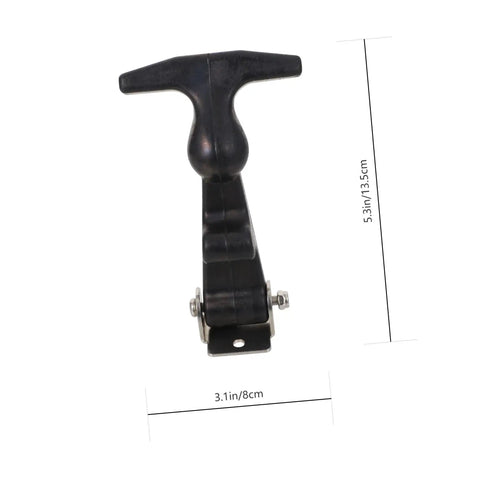 Heavy Duty T Handle Draw Latches Set In Stainless Steel With Rubber Shock Absorption Locking Hasp for toolboxes front view