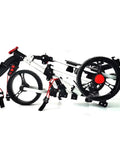 Slick Foldable Three Wheeled Golf Cart Crafted From Solid Aluminum Alloy shown in compact fold design for easy storage.