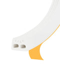 Close-up of Peel And Stick Door And Window Weatherstrip Seal 9/16 Inch Wide 5/16 Inch Thick 10 Feet Long White EPDM Rubber Gasket