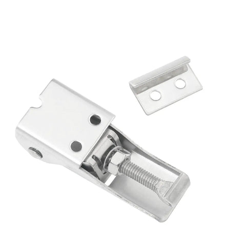 Two Pack Adjustable Stainless Steel Latch Lock Clips With Screws Heavy Duty Toggle Catch Spring Loaded Draw Latch Durable Clamp For Secure Closure And Easy Installation, front view