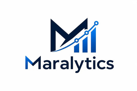 Maralytics logo with rising chart icon on white background