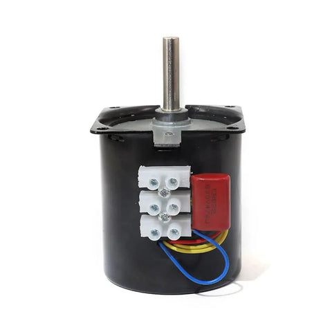 No Fuss Permanent Magnet Synchronous Motor With Metal Gear Reducer 28W 220V AC 7MM Eccentric Shaft 80RPM front view.