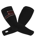 Premium Ice Silk Cooling Arm Sleeves With American Flag Pattern, black, UV defense for summer heat protection.