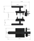 Diagram of Heavy Duty Left Inswing Gate Latch With Dual Handles And Self Locking Spring Loaded Mechanism Outdoor Fence Hardware