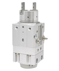 Totally Rock Solid Angular Rotary Actuator Air Gripper compatible with MRHQ16 for heavy duty automation, silver metal design.