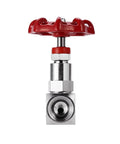 304 stainless steel high-pressure needle valve with red handwheel and female thread