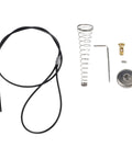 Black Spring-Loaded Gate Latch Cable Pull for Garden Wood Vinyl Fence parts including cable, spring, and fittings.