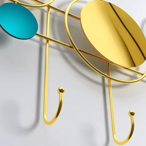 Built Different Wall Mounted Coat Hooks For Entryway with gold circular design and teal accent, sturdy wall mount for hats and keys.