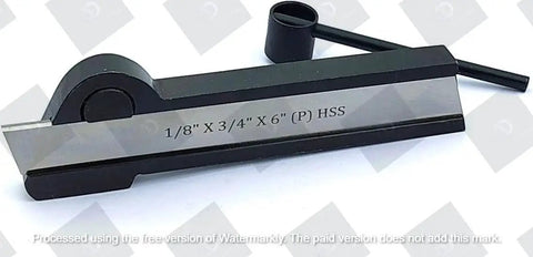 Cut Off Parting Tool Holder For Lathe With HSS Blade, 1-1/8 Inch Width, 1/8 Inch X 3/4 Inch X 6 Inch Pro Grade Cutting Blade displayed.