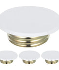 Indestructible Fire Sprinkler Covers 4 Pack Galvanized Steel ceiling guard trim rings in white with gold mount for easy installation.