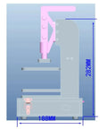 Side view of Universal PCB Test Stand For 150 By 130 mm Boards With Four Acrylic Carrier Boards And 42 mm Quick Clamp Stroke