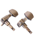 Close-up of brass-colored tuning pegs from Six Guitar Locking Tuners With Screws Copper Alloy Machine Heads for guitars.