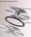 Exploded view of Go-To Heavy-Duty Glass Lazy Susan Turntable for Dining Tables showing components like aluminum alloy disc.