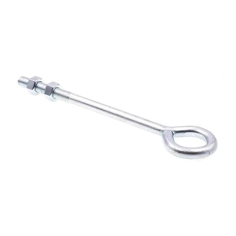 Eye Bolts With Nuts Half Inch 13 Thread By 10 Inch Zinc Plated Steel 10 Pack Heavy Duty Hardware For Secure Lashing And Cable