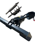 Heavy Duty Hydraulic Post Hole Digger With 3 Drilling Bits 6 Inch 12 Inch 14 Inch Plus Rock Auger Frame Drive Hoses Swivel Bracket