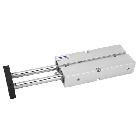 Double Rod Pneumatic Air Cylinder 20mm Bore 75mm Stroke Aluminum Alloy Double Acting Built Tough With Hard Oxidation Treatment