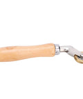Wooden-handle steel seam roller with brass wheel for single-ply roofing membranes