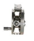 Side view of Aluminum Alloy Fly Fishing Reel 1:1 Gear Ratio Right Handed Ice And Saltwater Tackle Accessory.