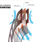 Diagram showing cooling technology for Rtmt905 203mm 6 Bolt Bicycle Rotor Silver High Quality Durable Disc Brake Rotor